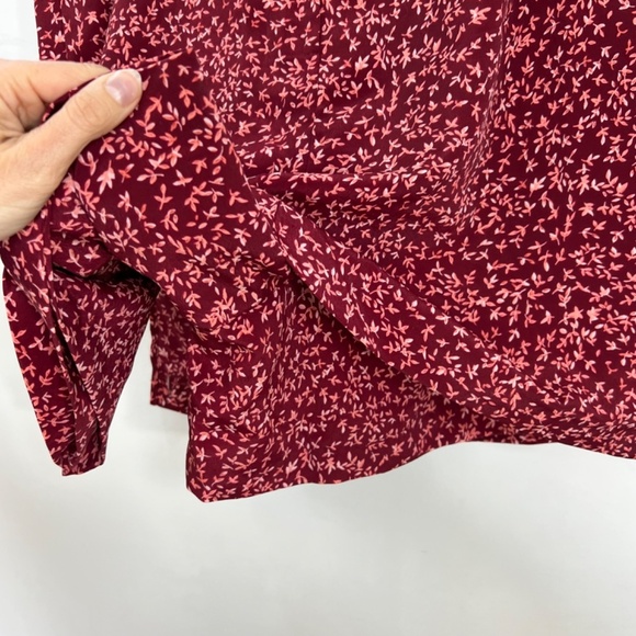 Reitmans wrap style burgundy pink white floral mini skirt short combo skort 13 - Picture 6 of 10